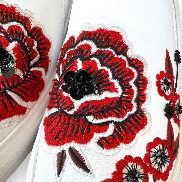 Nine West White Onyeka Floral Embroidery Bead Sequins Slip On Shoe for Women 6 - Picture 10 of 12